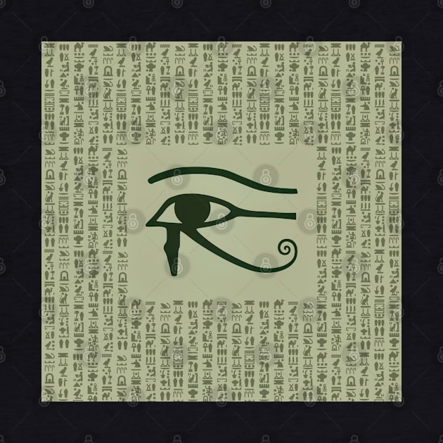 Eye of Horus, ancient Egypt, hieroglyphs, vintage look, green by art-of-egypt